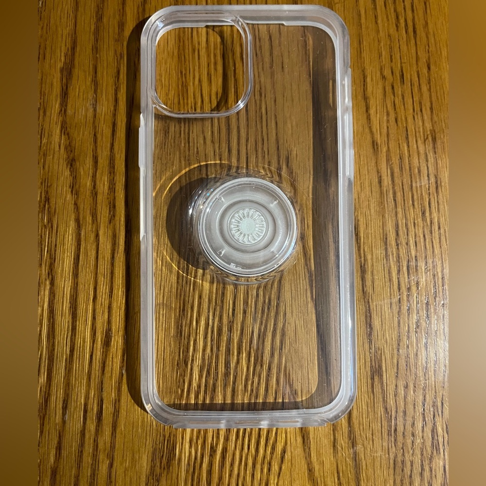 iPhone 12 Pro Max OtterPop Clear Case w/ Clear Popsocket